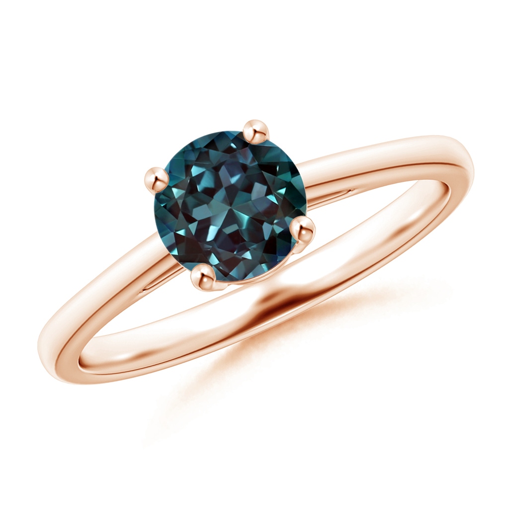 6mm Labgrown Classic Prong-Set Round Lab-Grown Alexandrite Solitaire Ring in Rose Gold