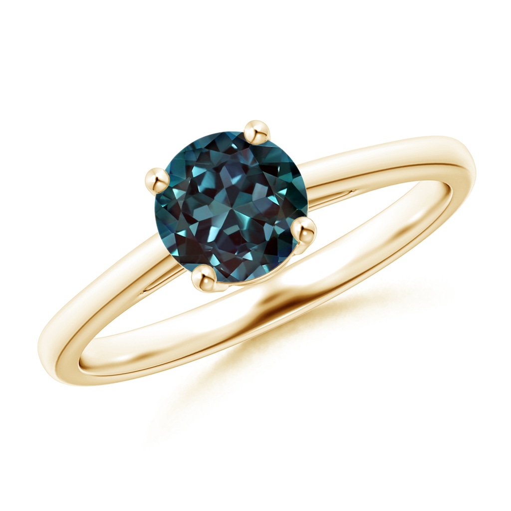 6mm Labgrown Classic Prong-Set Round Lab-Grown Alexandrite Solitaire Ring in Yellow Gold