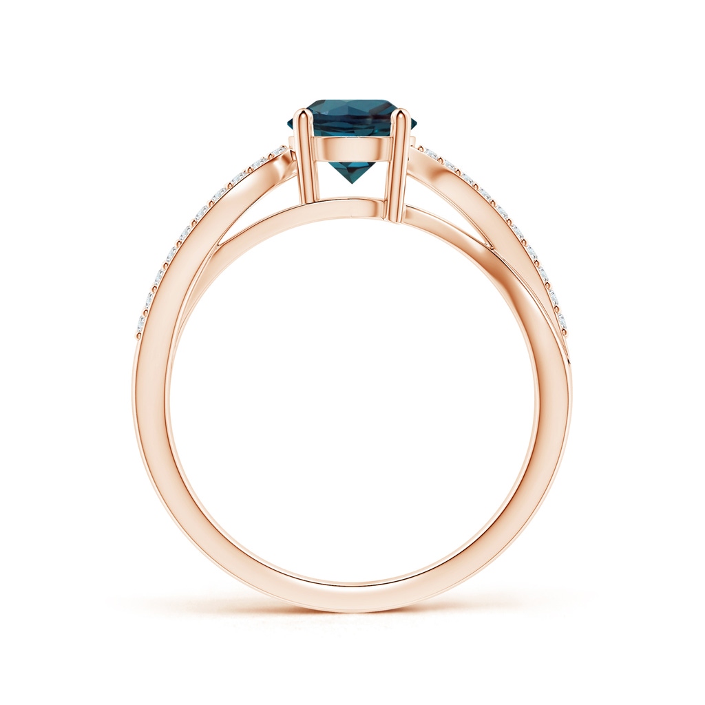 6mm Labgrown Solitaire Lab-Grown Alexandrite Twisted Split Shank Ring in Rose Gold - side 199
