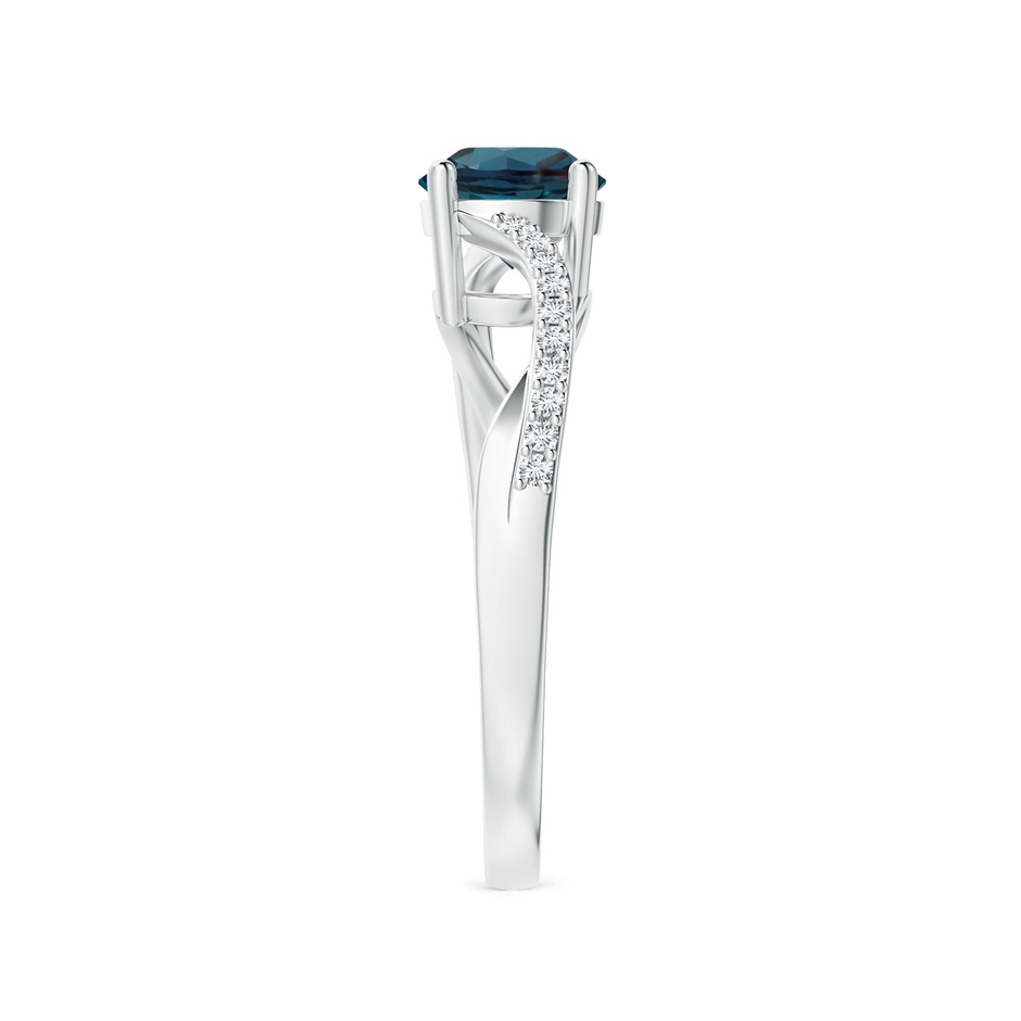 6mm Labgrown Solitaire Lab-Grown Alexandrite Twisted Split Shank Ring in White Gold side 299