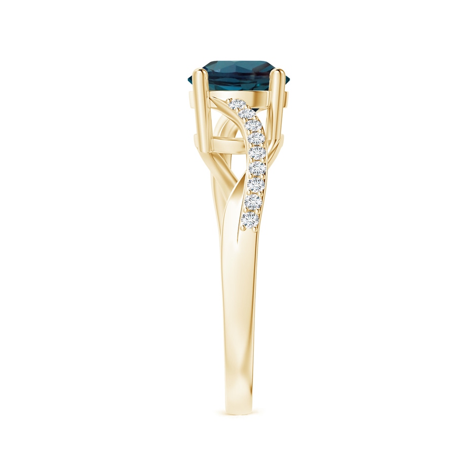 7mm Labgrown Solitaire Lab-Grown Alexandrite Twisted Split Shank Ring in 18K Yellow Gold side 299