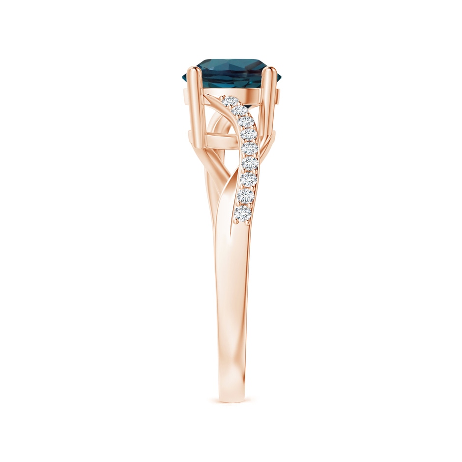7mm Labgrown Solitaire Lab-Grown Alexandrite Twisted Split Shank Ring in Rose Gold side 299