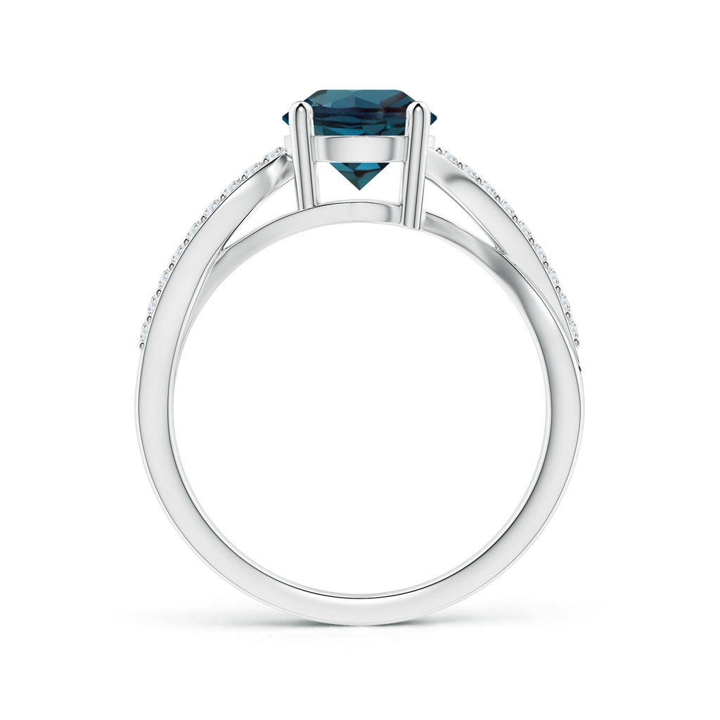 7mm Labgrown Solitaire Lab-Grown Alexandrite Twisted Split Shank Ring in White Gold - side 199