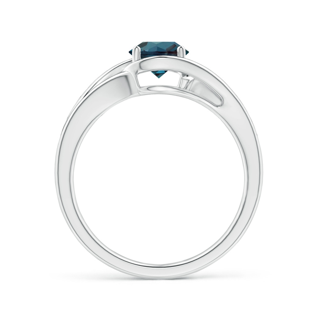 6mm Labgrown Twist Split Shank Solitaire Lab-Grown Alexandrite Ring in White Gold - side 199