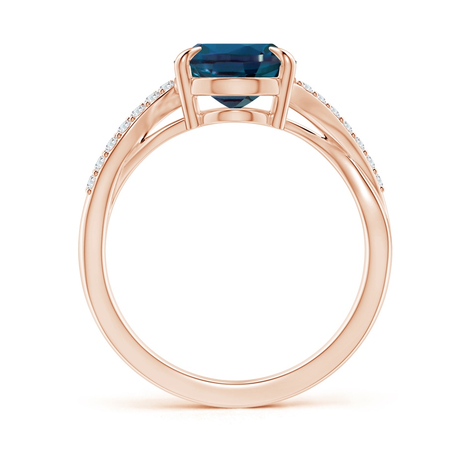 10x8mm Labgrown Oval Lab-Grown Alexandrite Split Shank Ring with Diamond Accents in 18K Rose Gold side 199