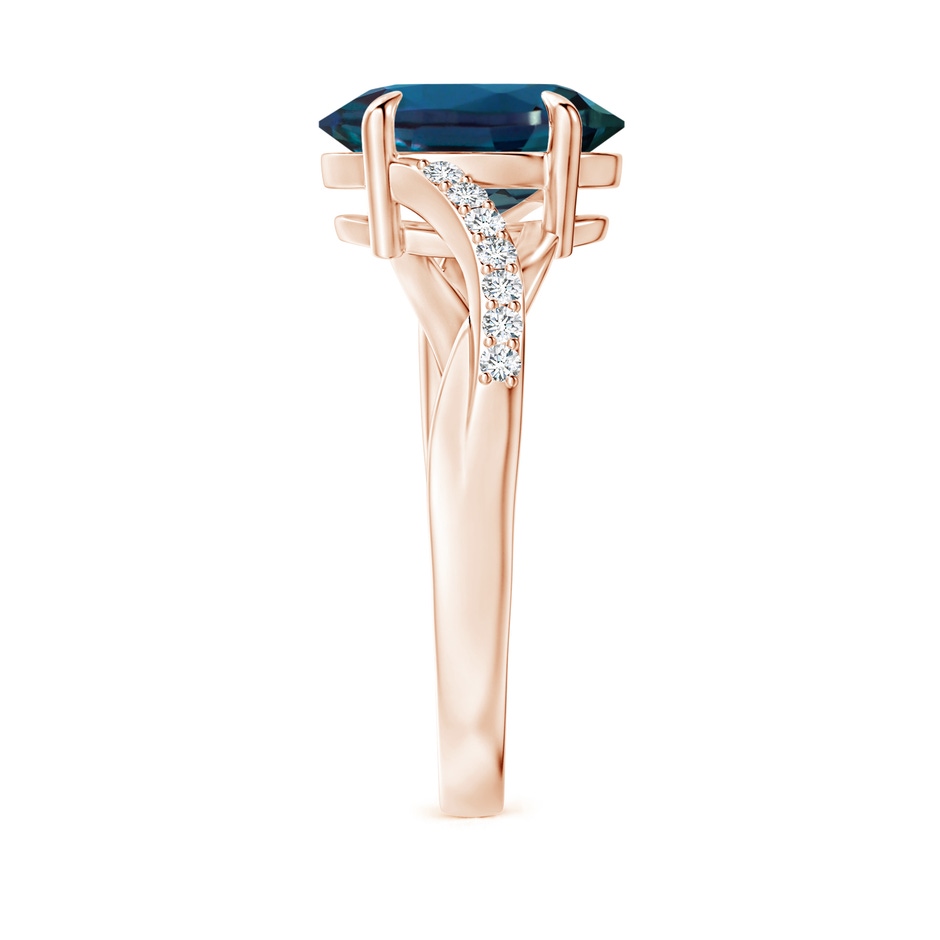 10x8mm Labgrown Oval Lab-Grown Alexandrite Split Shank Ring with Diamond Accents in 18K Rose Gold side 299