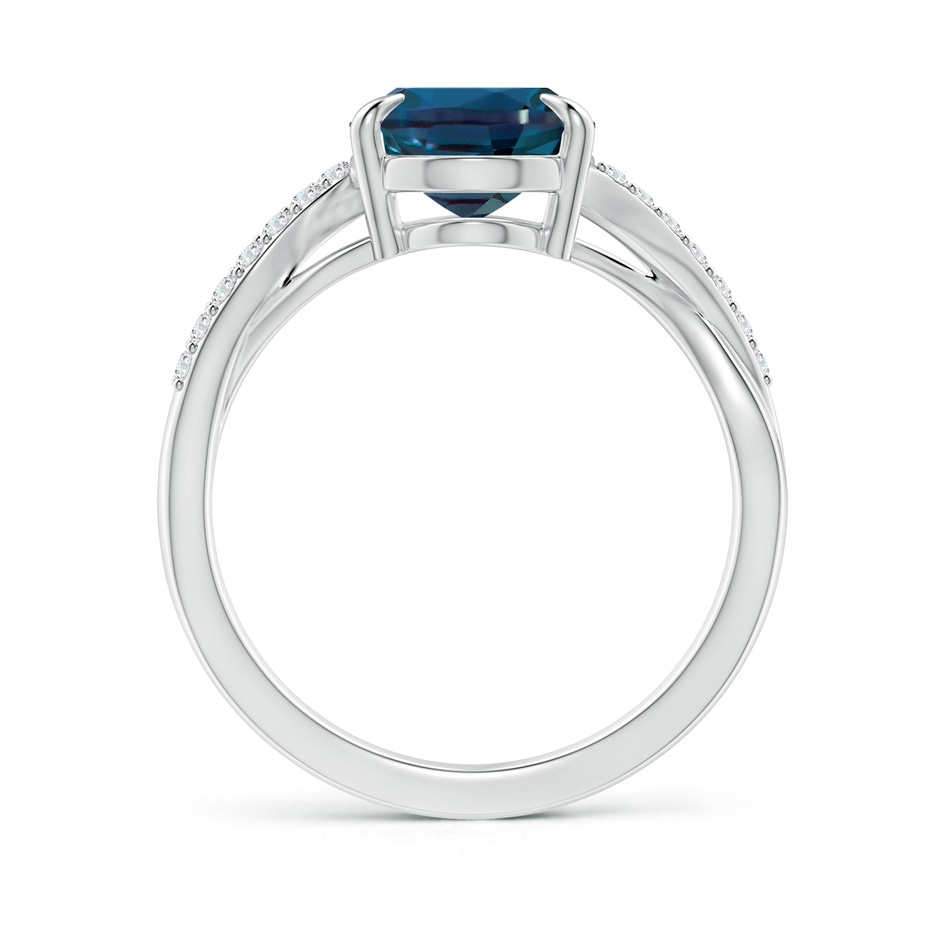 10x8mm Labgrown Oval Lab-Grown Alexandrite Split Shank Ring with Diamond Accents in 18K White Gold side 199