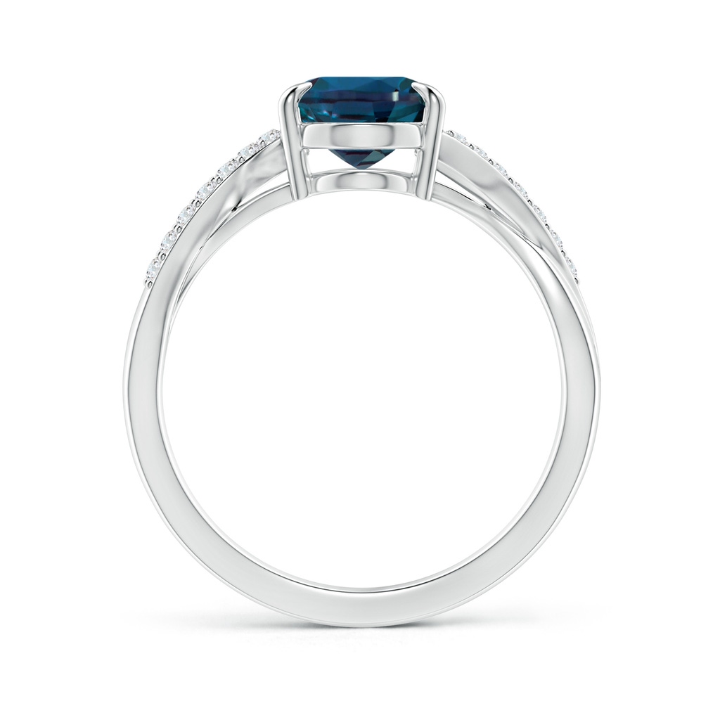 9x7mm Labgrown Oval Lab-Grown Alexandrite Split Shank Ring with Diamond Accents in White Gold - side 199