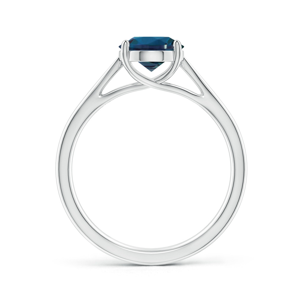 9x7mm Labgrown Prong-Set Oval Lab-Grown Alexandrite Cathedral Solitaire Ring in White Gold - side 199