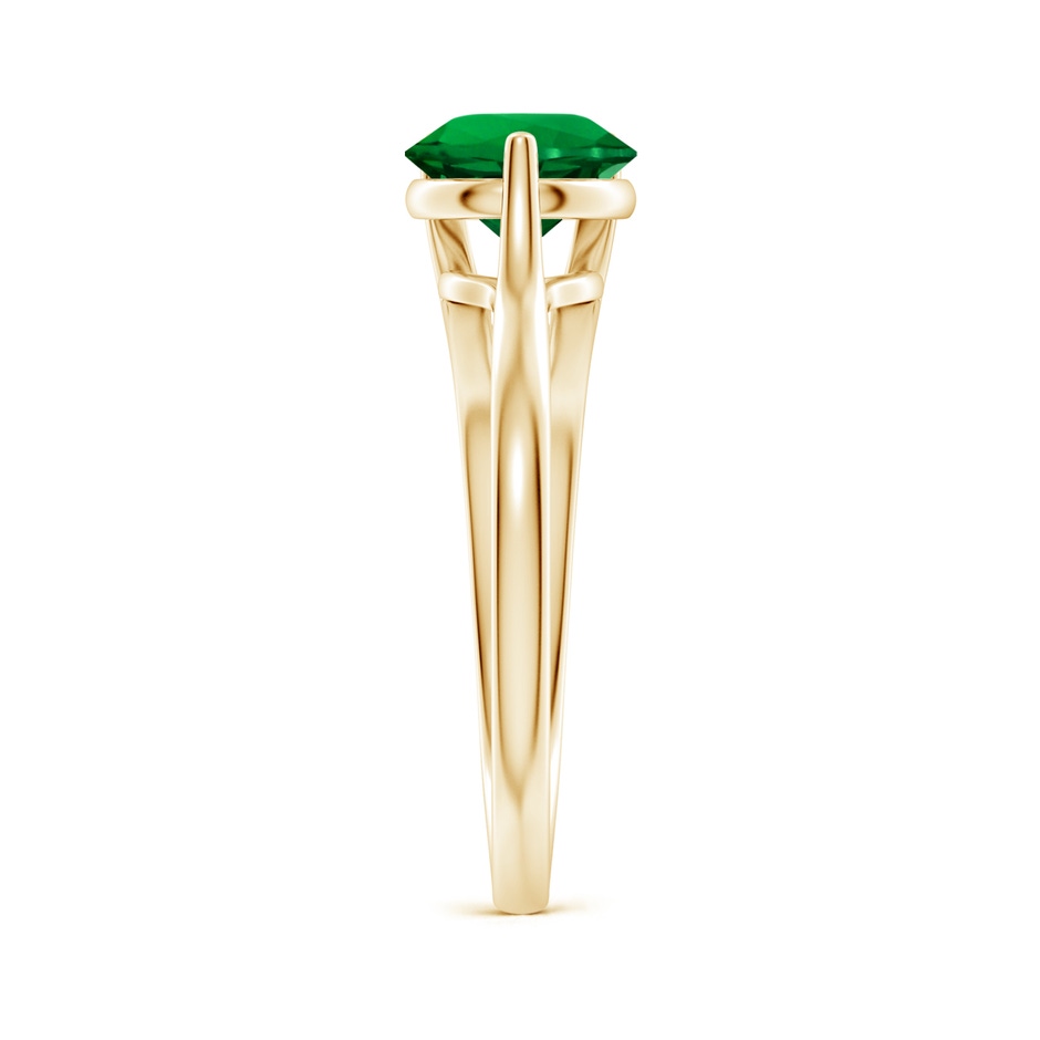 7mm Labgrown Lab-Grown One Sided Split Shank Round Emerald Solitaire Ring in Yellow Gold side 299