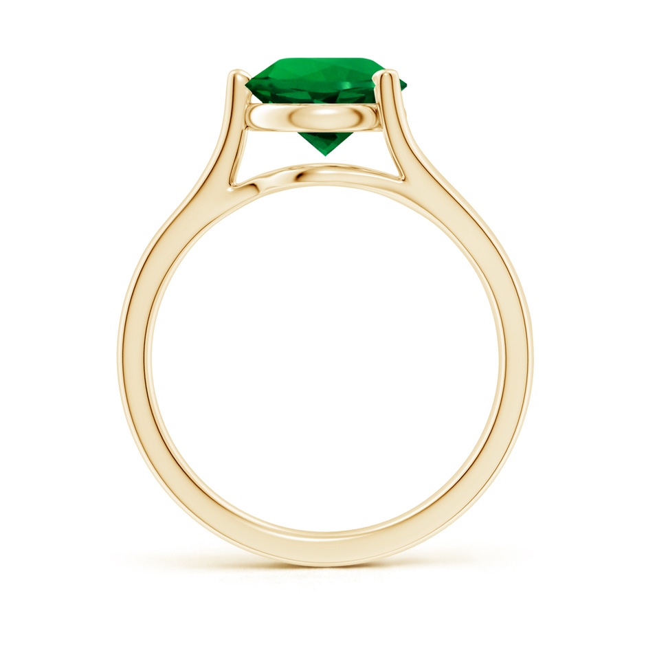 8mm Labgrown Lab-Grown One Sided Split Shank Round Emerald Solitaire Ring in 18K Yellow Gold side 199