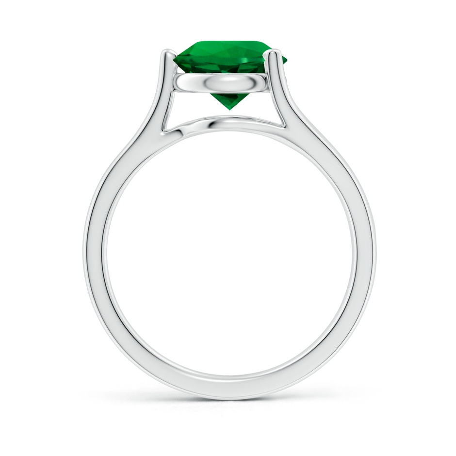 8mm Labgrown Lab-Grown One Sided Split Shank Round Emerald Solitaire Ring in P950 Platinum side 199
