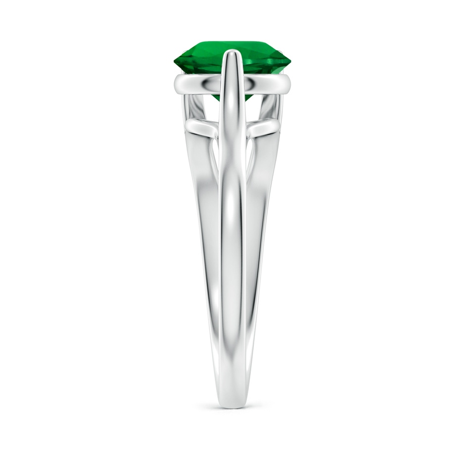 8mm Labgrown Lab-Grown One Sided Split Shank Round Emerald Solitaire Ring in P950 Platinum side 299