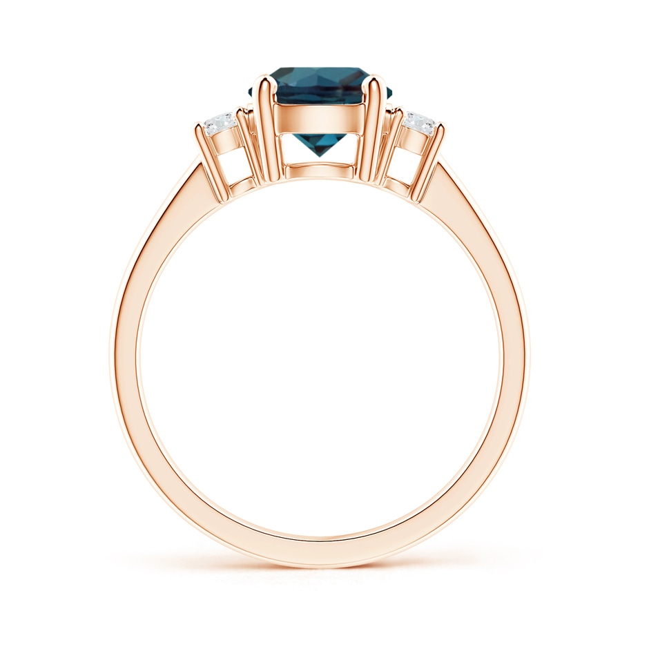 7mm Labgrown Prong-Set Round 3 Stone Lab-Grown Alexandrite and Diamond Ring in 18K Rose Gold side 199