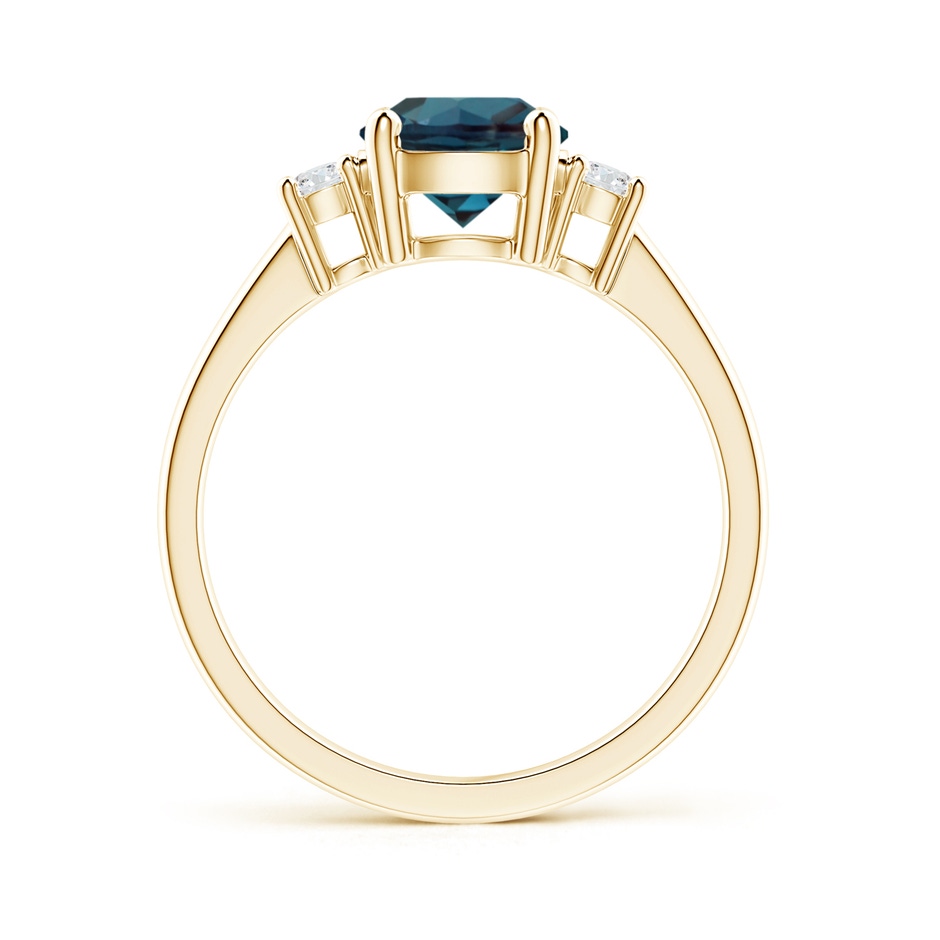 7mm Labgrown Prong-Set Round 3 Stone Lab-Grown Alexandrite and Diamond Ring in 18K Yellow Gold side 199