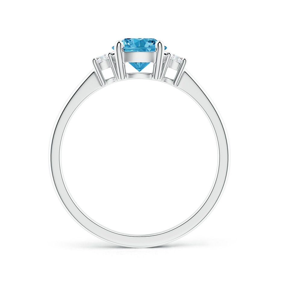 6.2mm Labgrown Prong-Set Round 3 Stone Lab-Grown Fancy Intense Blue and White Diamond Ring in P950 Platinum side 199