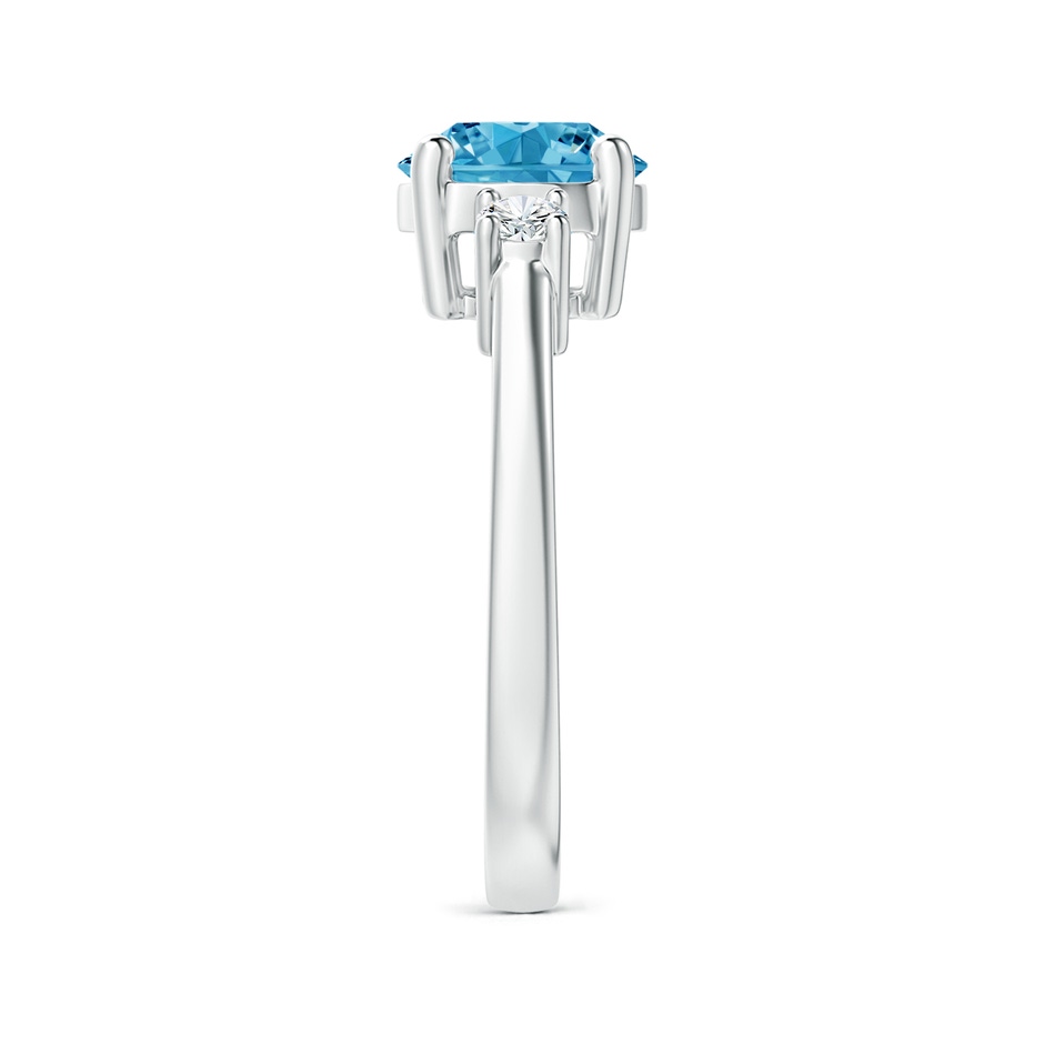6.2mm Labgrown Prong-Set Round 3 Stone Lab-Grown Fancy Intense Blue and White Diamond Ring in P950 Platinum side 299