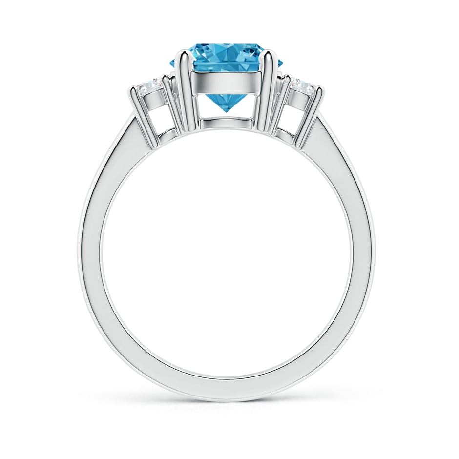 7.8mm Labgrown Prong-Set Round 3 Stone Lab-Grown Fancy Intense Blue and White Diamond Ring in P950 Platinum side 199