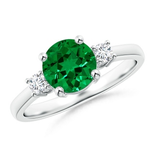 Round Lab-Grown Lab Grown Emerald