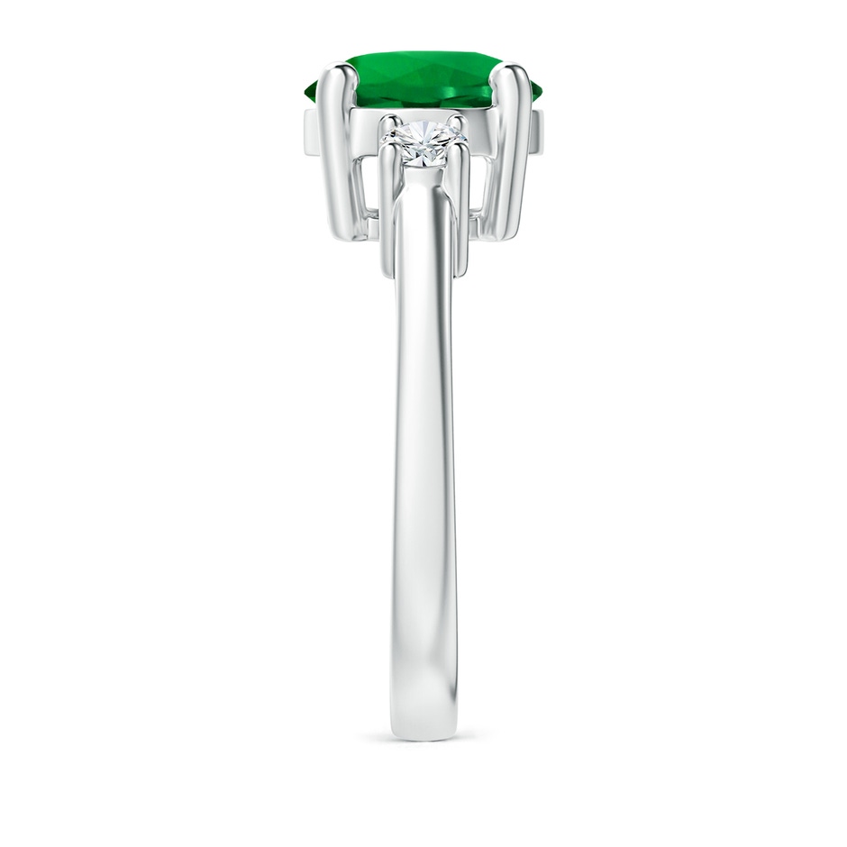 9mm Labgrown Lab-Grown Prong-Set Round 3 Stone Emerald and Lab Diamond Ring in P950 Platinum side 299