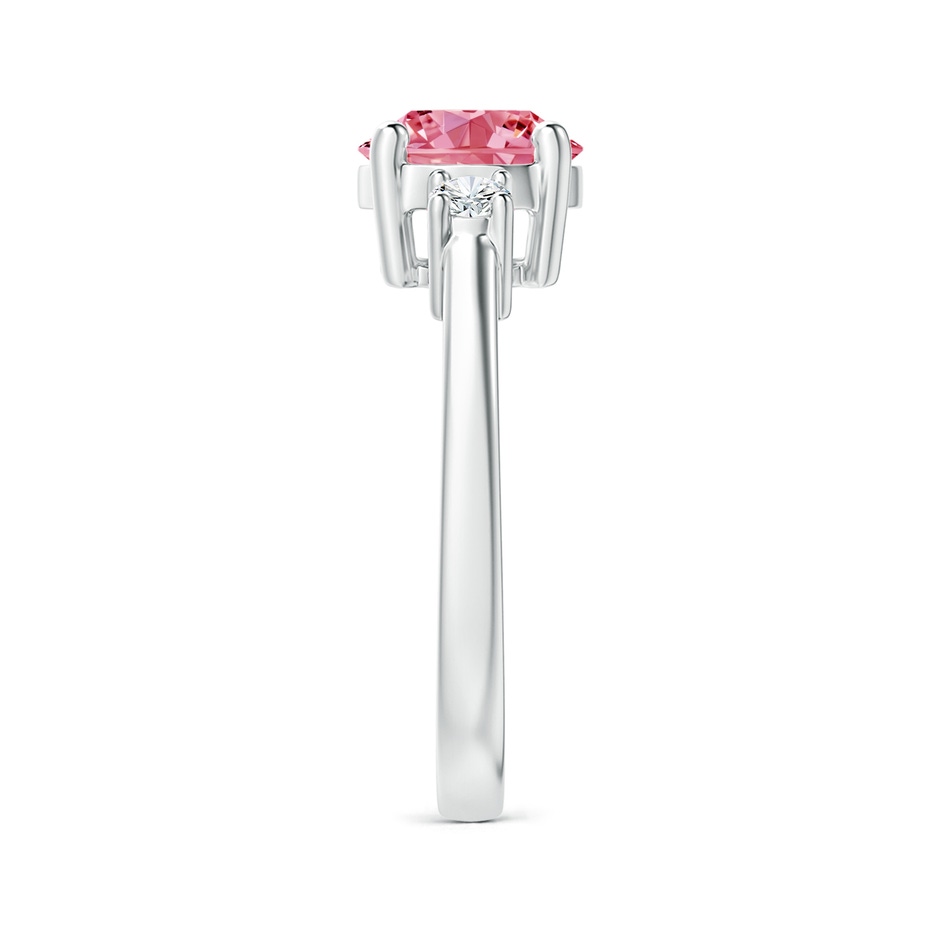 6.2mm Labgrown Prong-Set Round 3 Stone Lab-Grown Fancy Intense Pink and White Diamond Ring in P950 Platinum side 299
