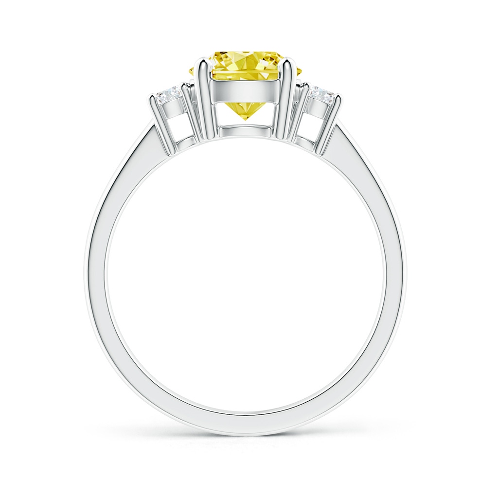 7.2mm Labgrown Prong-Set Round 3 Stone Lab-Grown Fancy Intense Yellow and White Diamond Ring in White Gold - side 199