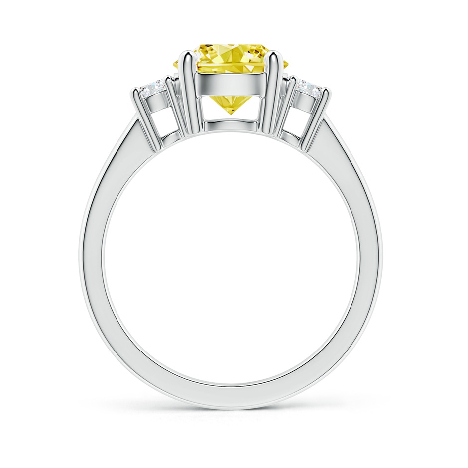 7.8mm Labgrown Prong-Set Round 3 Stone Lab-Grown Fancy Intense Yellow and White Diamond Ring in White Gold side 199