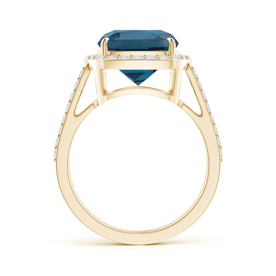 10mm Labgrown Cushion Lab-Grown Alexandrite Split Shank Ring with Diamond Halo in 18K Yellow Gold side 199