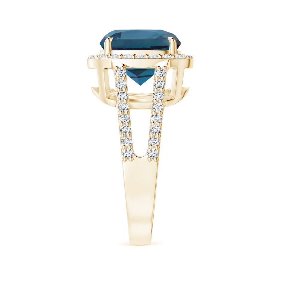 10mm Labgrown Cushion Lab-Grown Alexandrite Split Shank Ring with Diamond Halo in 18K Yellow Gold side 299