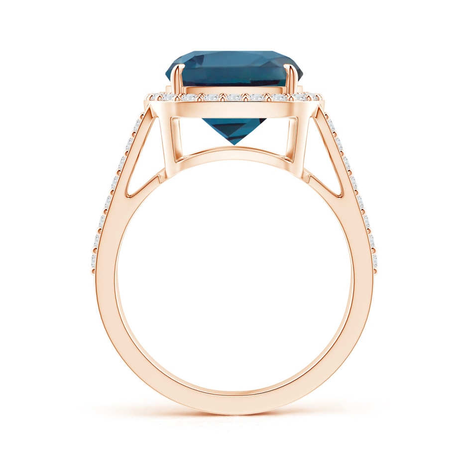 10mm Labgrown Cushion Lab-Grown Alexandrite Split Shank Ring with Diamond Halo in Rose Gold side 199