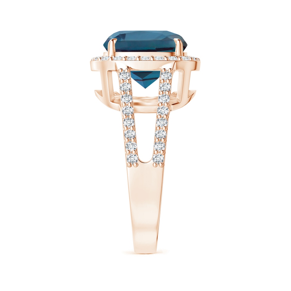 10mm Labgrown Cushion Lab-Grown Alexandrite Split Shank Ring with Diamond Halo in Rose Gold side 299