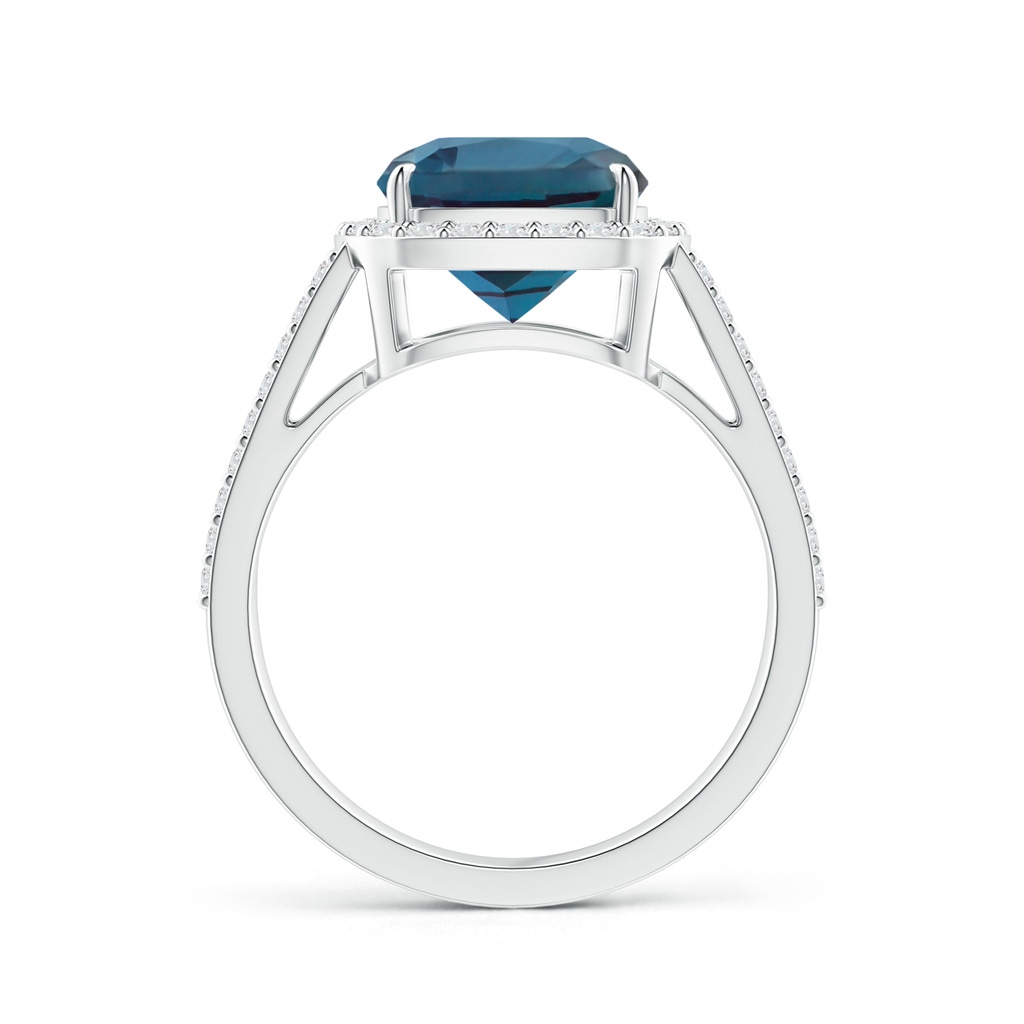 9mm Labgrown Cushion Lab-Grown Alexandrite Split Shank Ring with Diamond Halo in White Gold - side 199