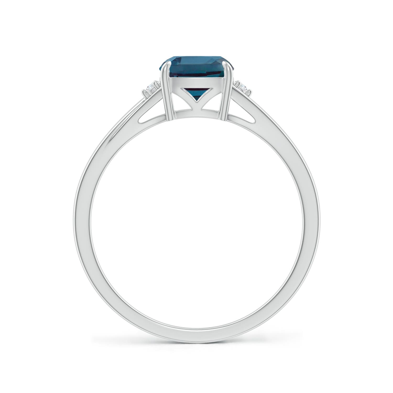 6mm Labgrown Split Shank Cushion Lab-Grown Alexandrite Solitaire Ring in 18K White Gold
