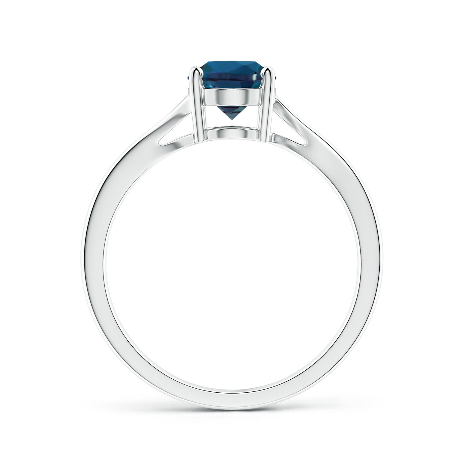 8x6mm Labgrown Prong Set Oval Lab-Grown Alexandrite Solitaire Bypass Ring in White Gold - side