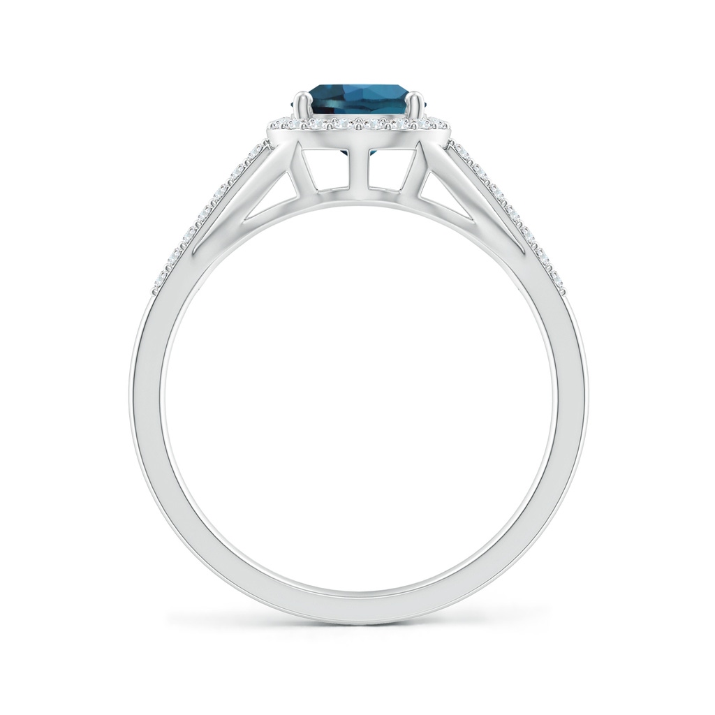 8x6mm Labgrown Pear-Shaped Lab-Grown Alexandrite Ring with Diamond Halo in White Gold - side 199
