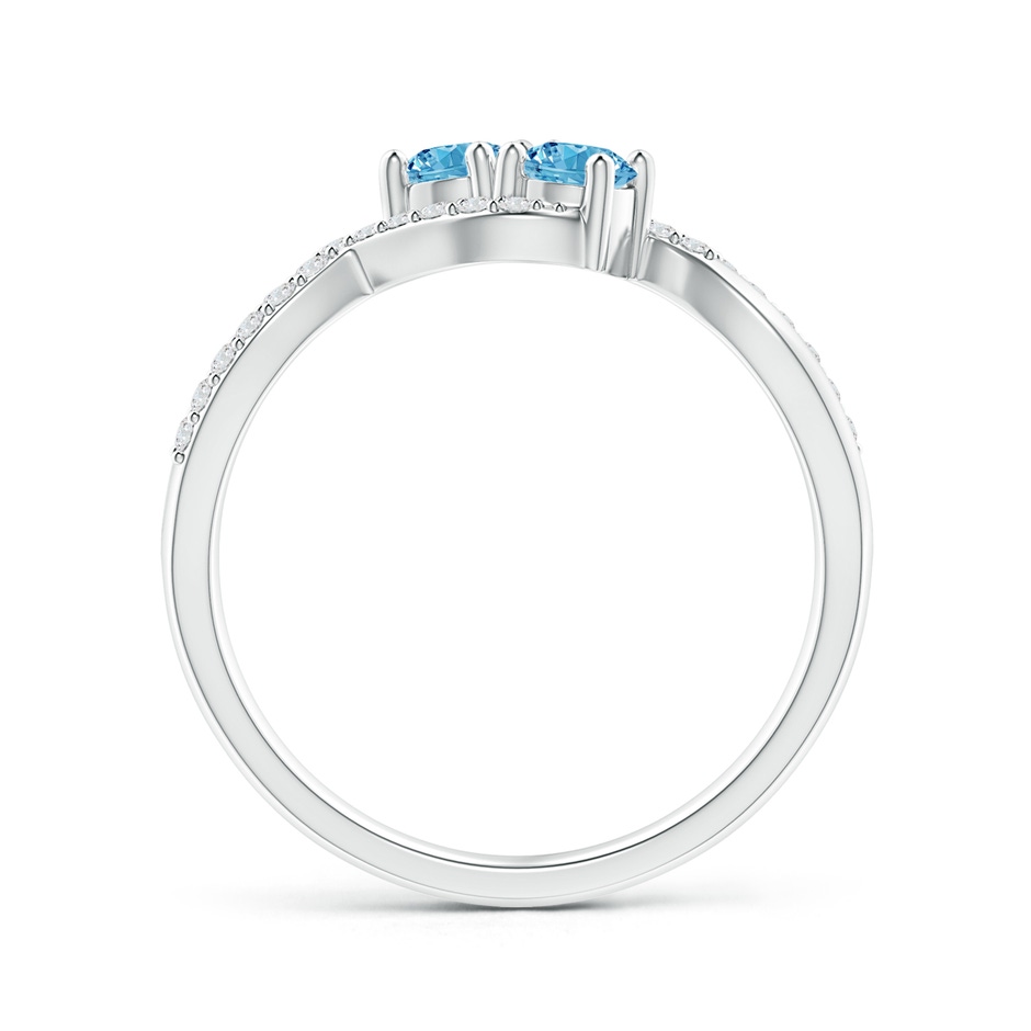 3.5mm Labgrown Two Stone Lab-Grown Fancy Intense Blue Diamond Split Shank Bypass Ring in P950 Platinum side 199