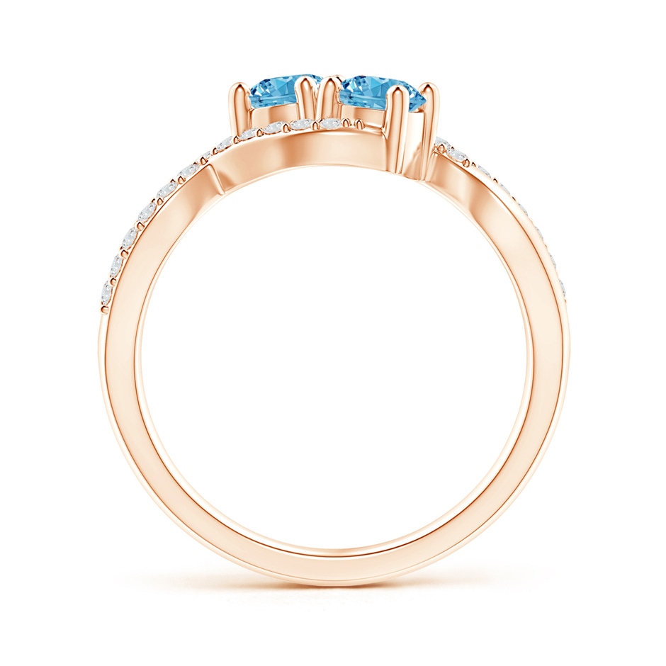 4.2mm Labgrown Two Stone Lab-Grown Fancy Intense Blue Diamond Split Shank Bypass Ring in Rose Gold side 199