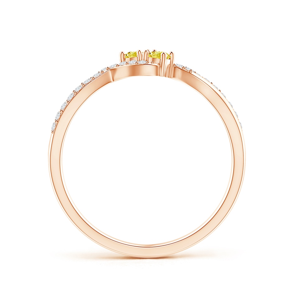 2.5mm Labgrown Two Stone Lab-Grown Fancy Intense Yellow Diamond Split Shank Bypass Ring in Rose Gold side 199