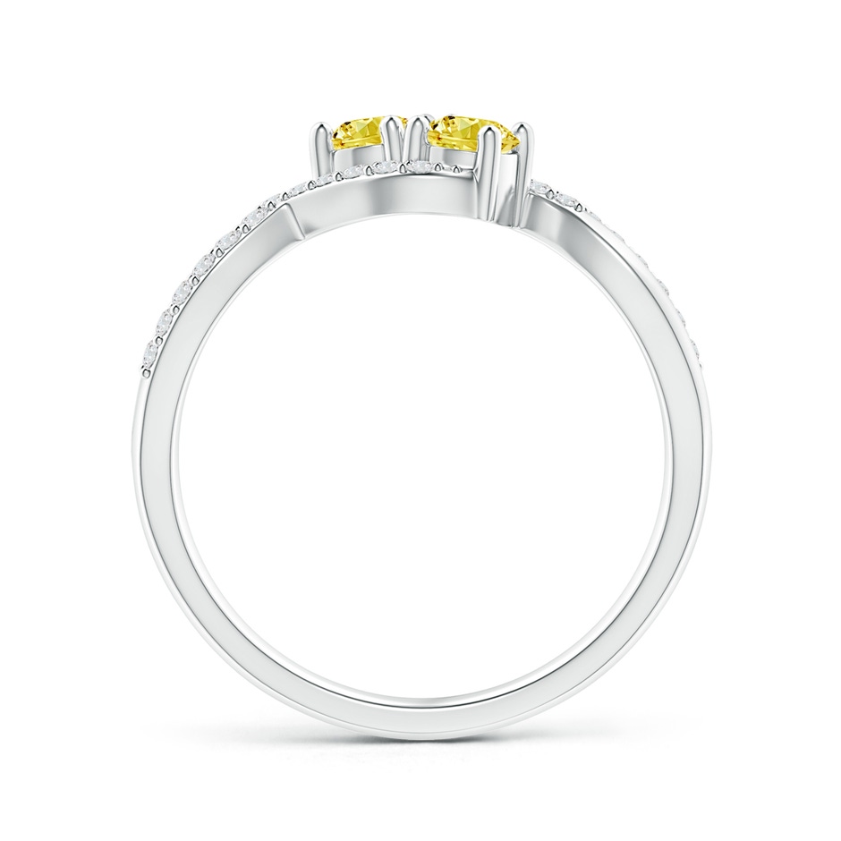 3.5mm Labgrown Two Stone Lab-Grown Fancy Intense Yellow Diamond Split Shank Bypass Ring in White Gold side 199