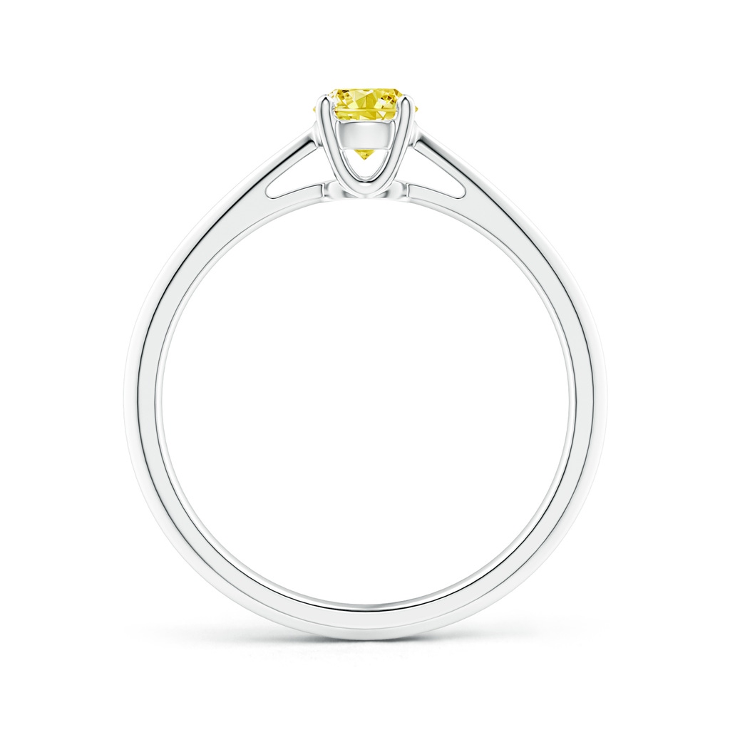 4.4mm Labgrown Knife-Edged Classic Round Lab-Grown Fancy Intense Yellow Diamond Solitaire Ring in White Gold - side 199