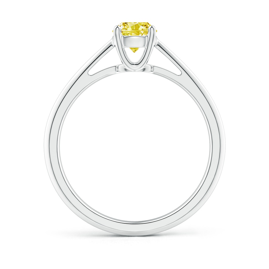 5.1mm Labgrown Knife-Edged Classic Round Lab-Grown Fancy Intense Yellow Diamond Solitaire Ring in 18K White Gold side 199