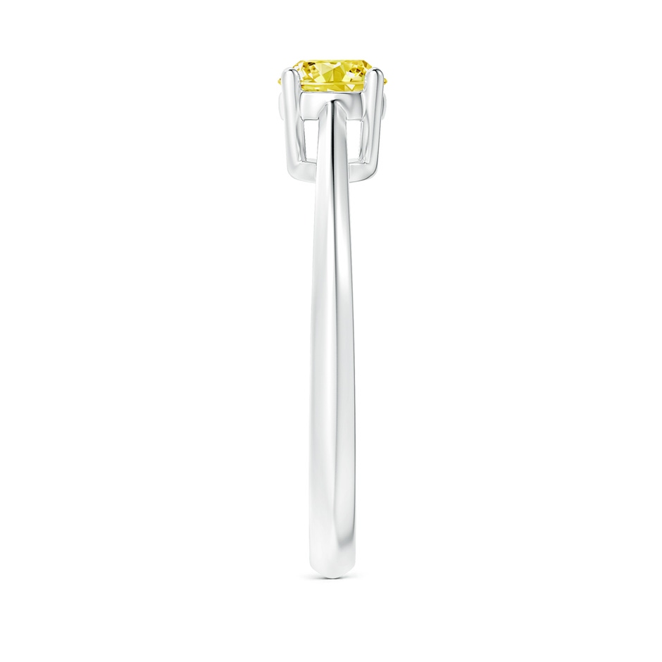 5.1mm Labgrown Knife-Edged Classic Round Lab-Grown Fancy Intense Yellow Diamond Solitaire Ring in 18K White Gold side 299