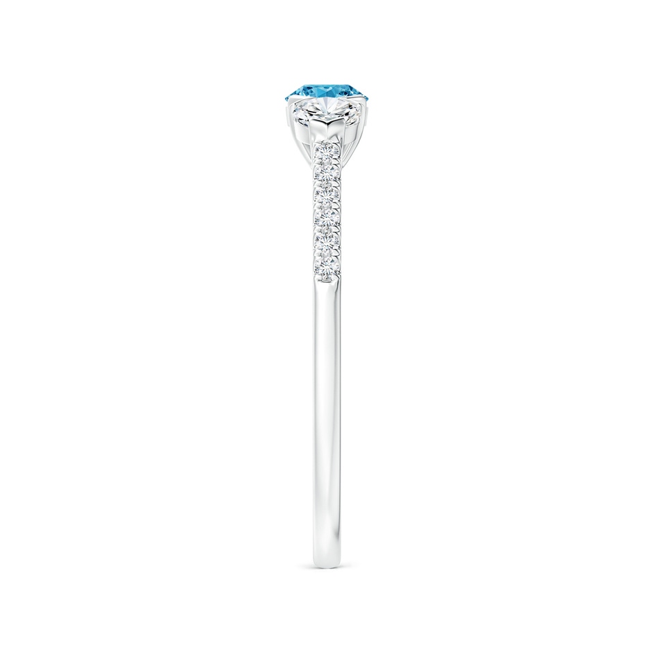 3.8mm Labgrown Unique Prong-Set Lab-Grown Fancy Intense Blue Diamond Three Stone Engagement Ring in P950 Platinum side 299
