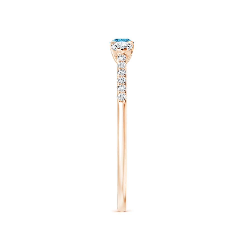 3mm Labgrown Unique Prong-Set Lab-Grown Fancy Intense Blue Diamond Three Stone Engagement Ring in Rose Gold side 299
