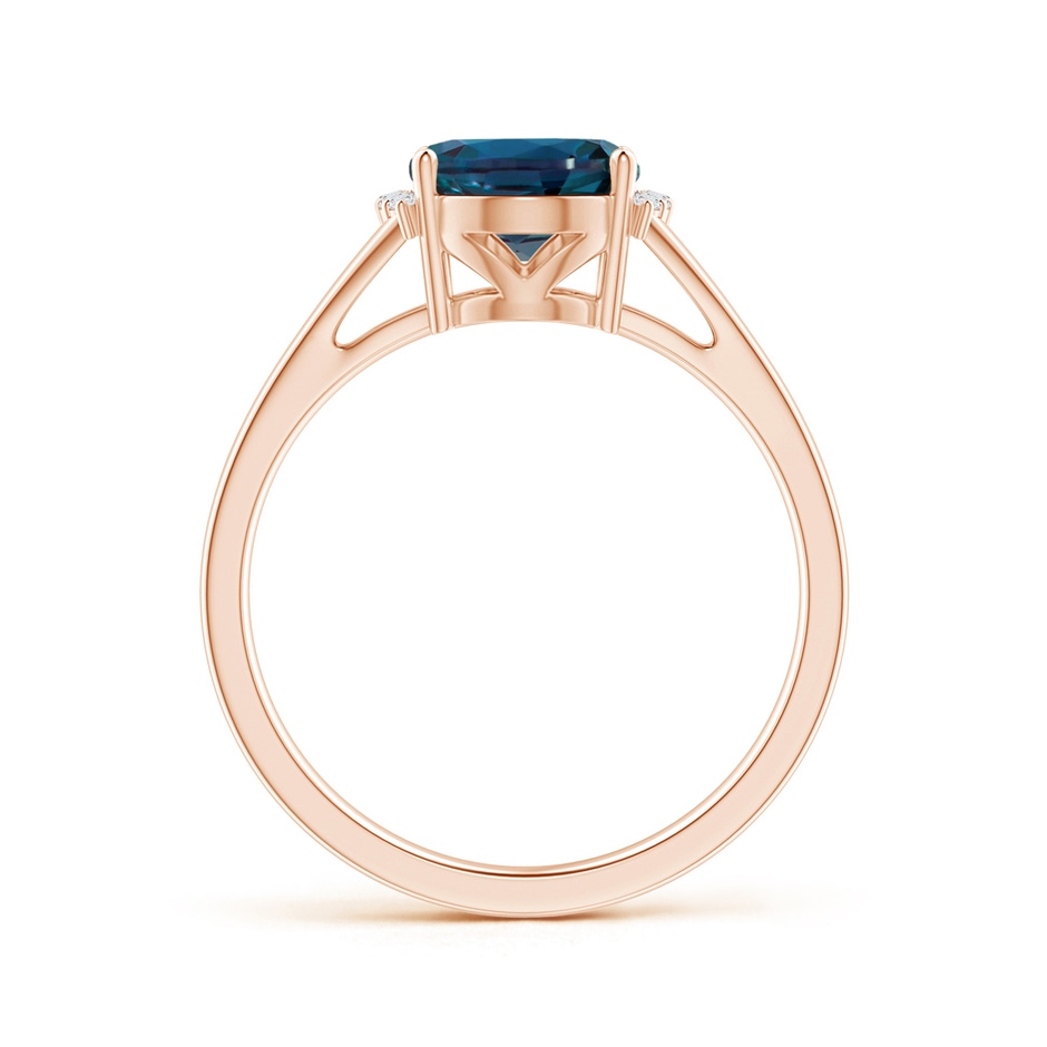 9x7mm Labgrown Oval Lab-Grown Alexandrite Split Shank Ring with Diamond Collar in 18K Rose Gold side 199