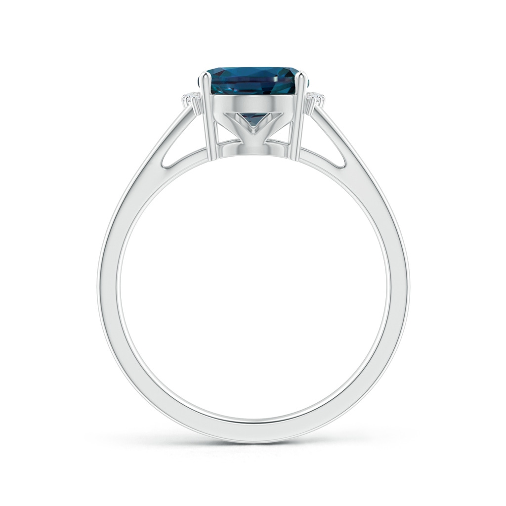 9x7mm Labgrown Oval Lab-Grown Alexandrite Split Shank Ring with Diamond Collar in White Gold - side 199