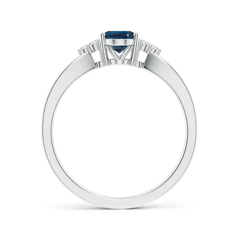 7x5mm Labgrown Oval Lab-Grown Alexandrite Split Shank Ring with Trio Diamonds in 18K White Gold side 199