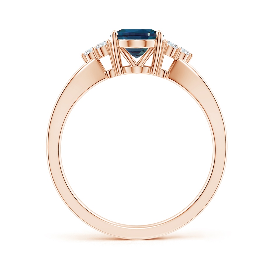 8x6mm Labgrown Oval Lab-Grown Alexandrite Split Shank Ring with Trio Diamonds in 18K Rose Gold side 199