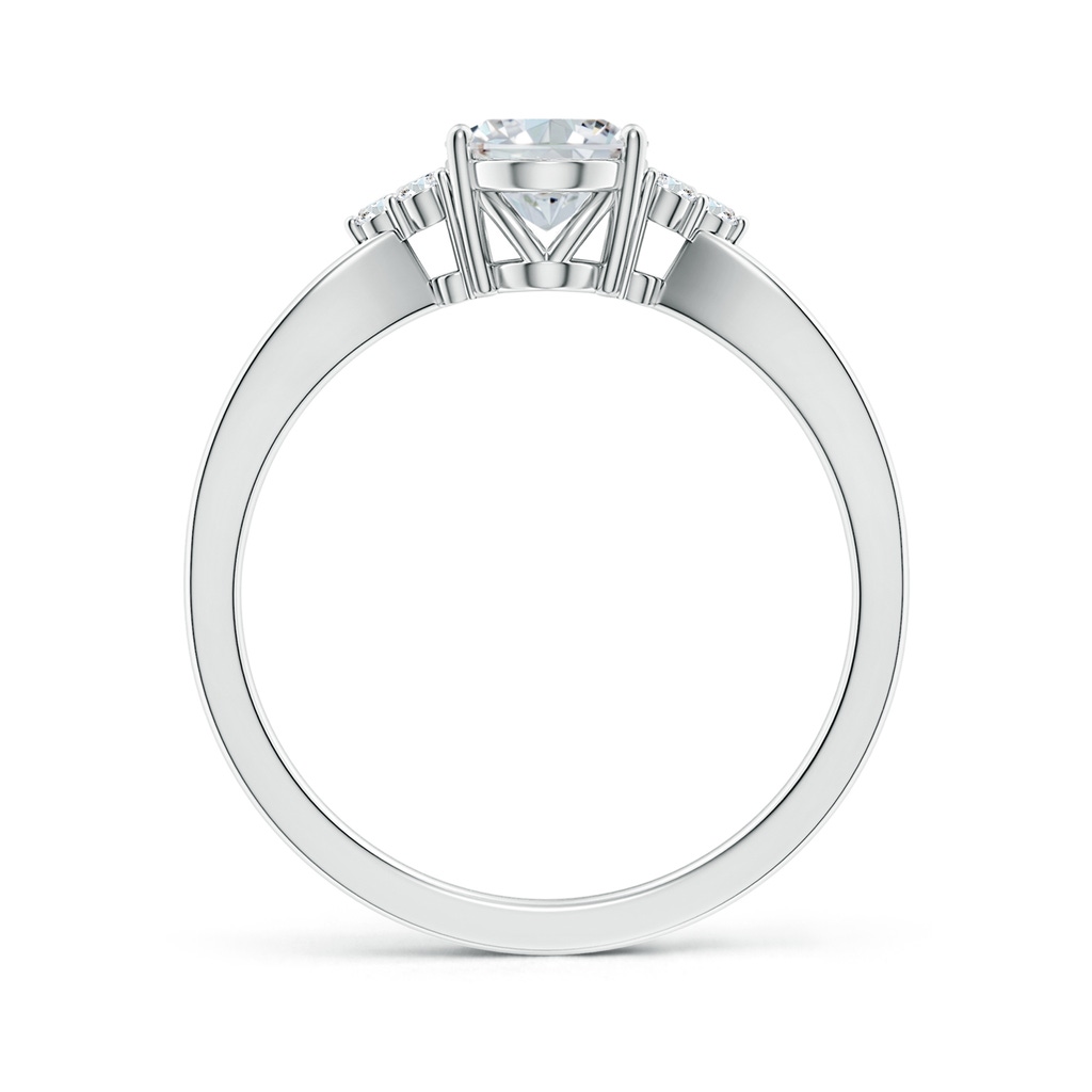 7.7x5.7mm FGVS Lab-Grown Solitaire Oval Diamond Split Shank Ring with Accents in S999 Silver - side 199