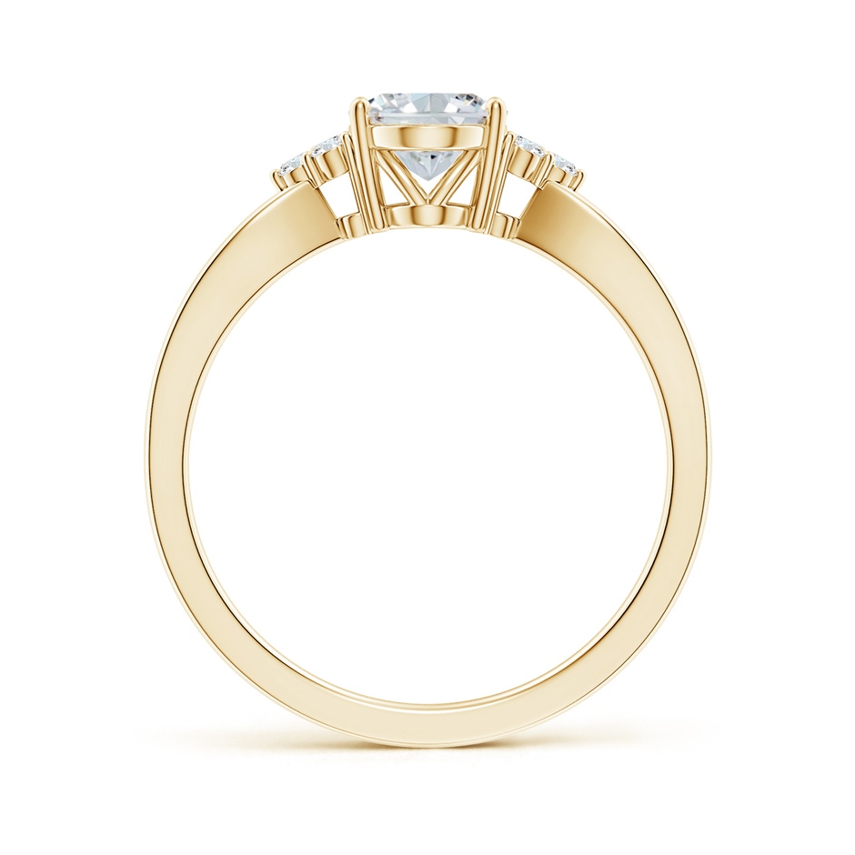 7.7x5.7mm FGVS Lab-Grown Solitaire Oval Diamond Split Shank Ring with Accents in Yellow Gold side 199